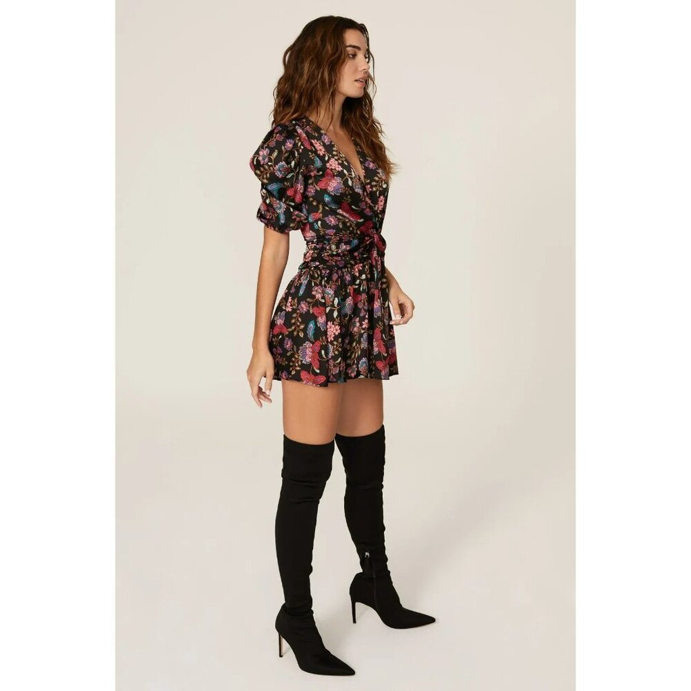 R-262. MISA Los Angeles Narcissa Floral Satin Dress XS - Picture 2 of 5